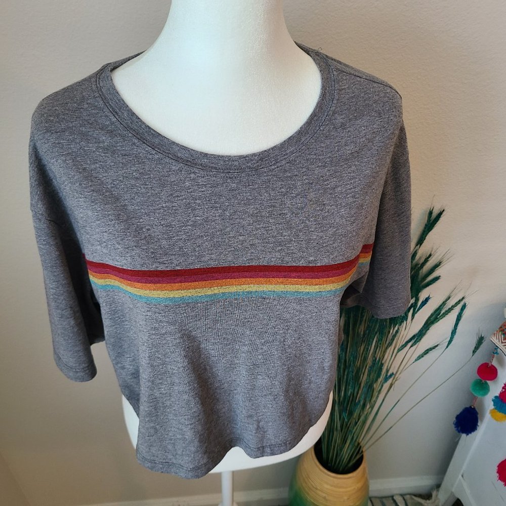 Fabletics Stripped Cropped Tee - image 5